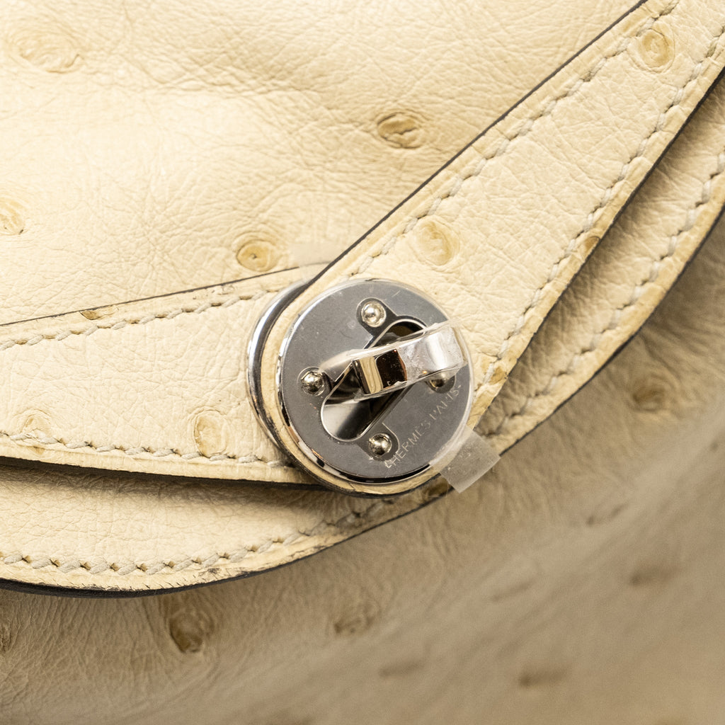 HERMES MINI LINDY OSTRICH 3C PARCHEMIN SHW