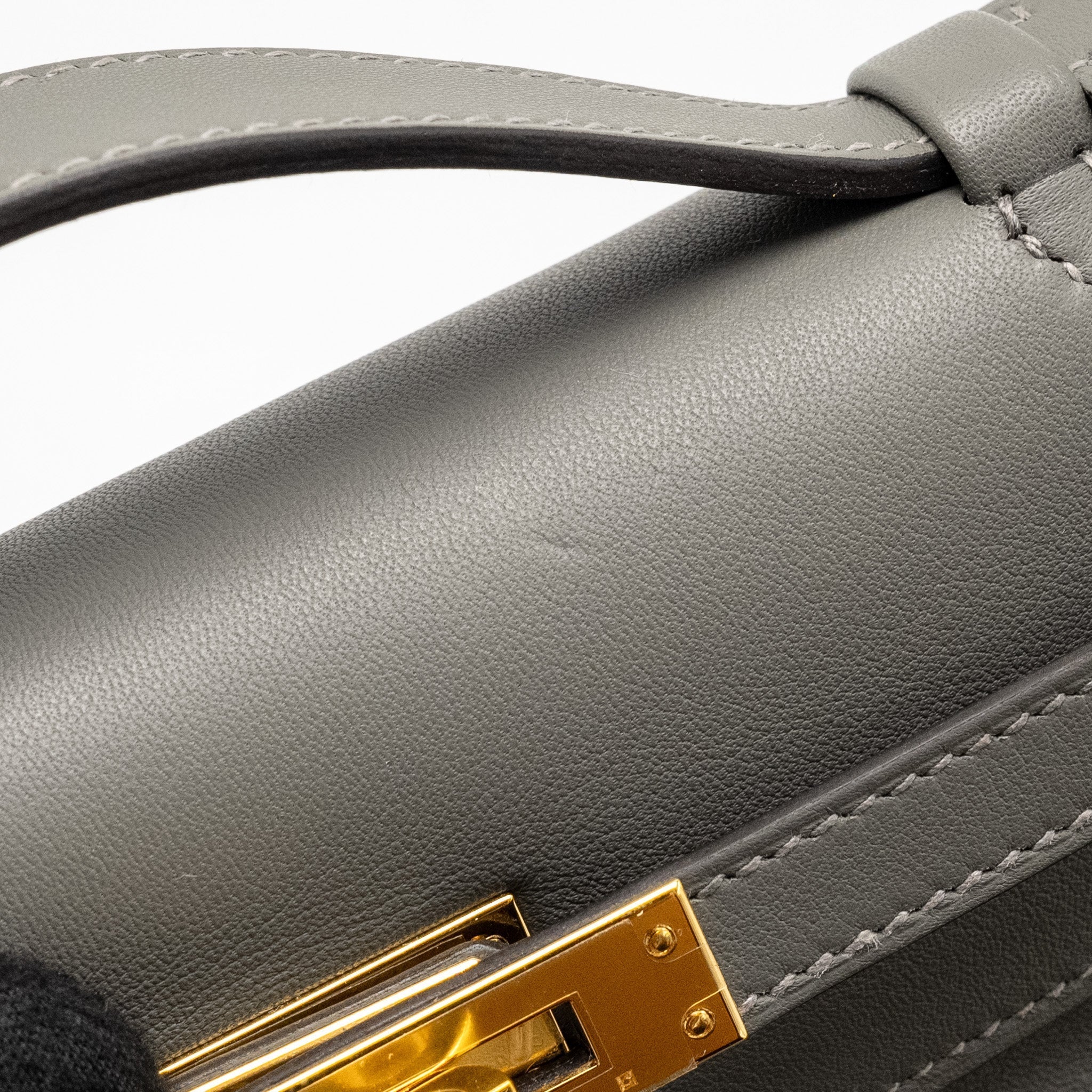 HERMES KELLY POCHETTE SWIFT GRIS MEYER GHW