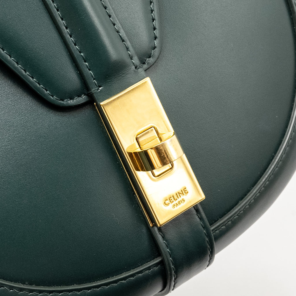CELINE SMALL BESACE BAG CALFSKIN DARK GREEN GHW
