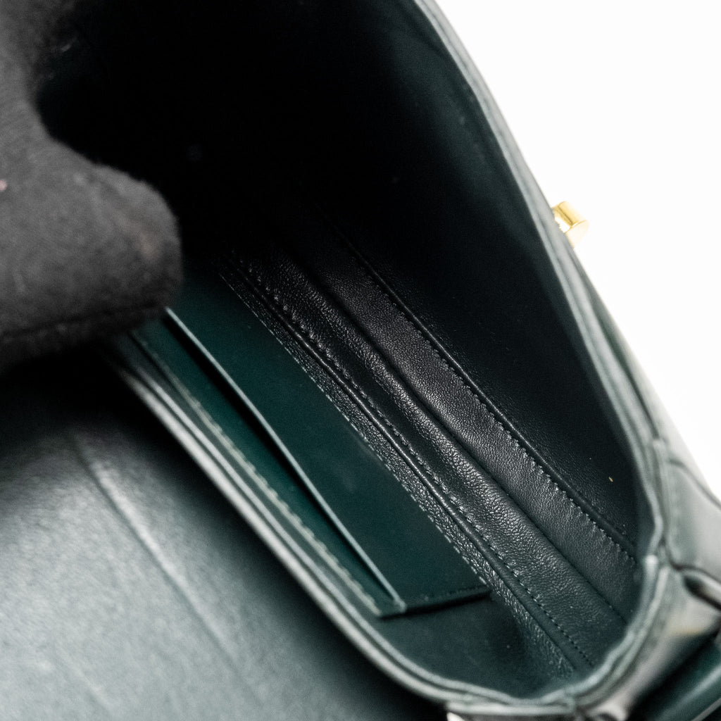 CELINE SMALL BESACE BAG CALFSKIN DARK GREEN GHW