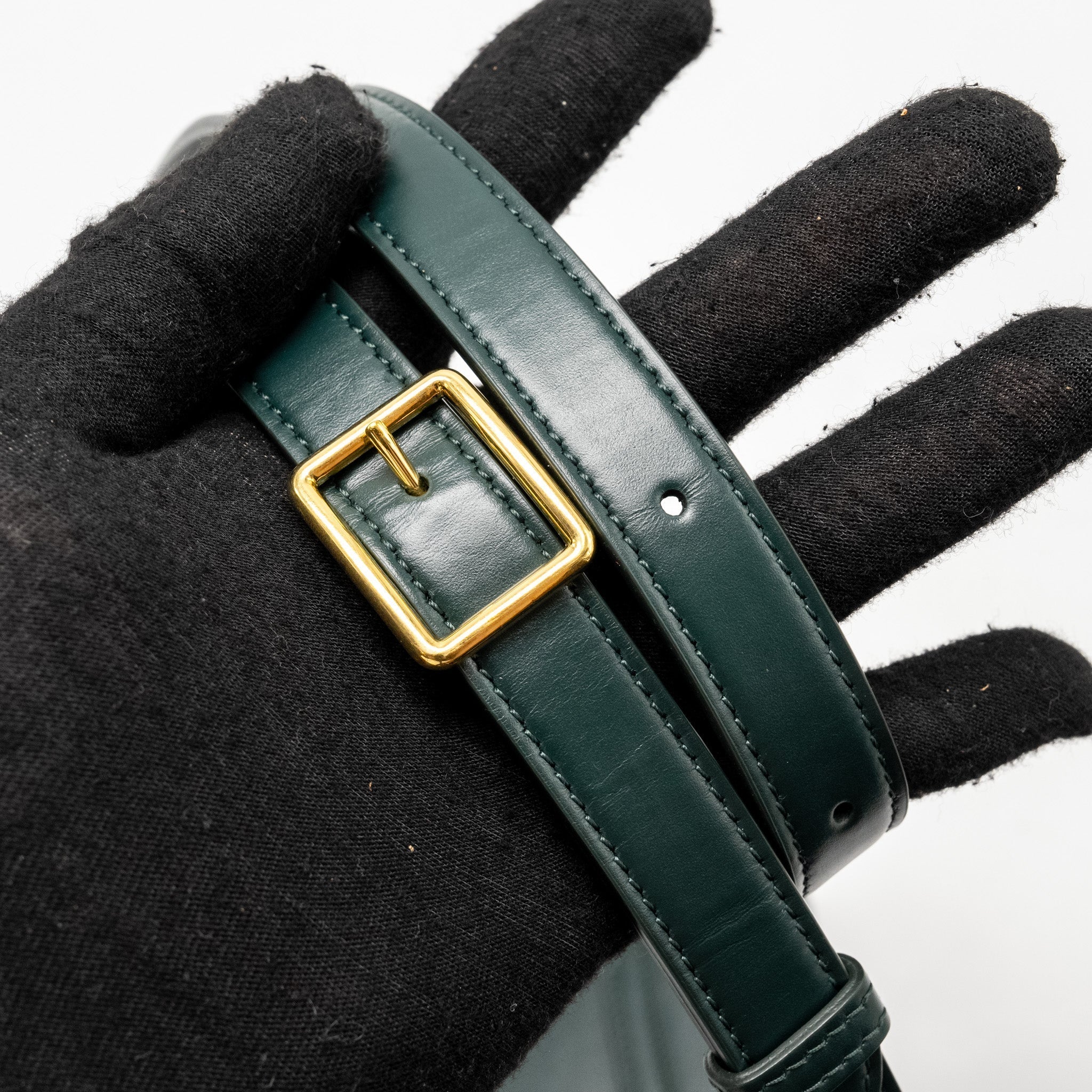 CELINE SMALL BESACE BAG CALFSKIN DARK GREEN GHW