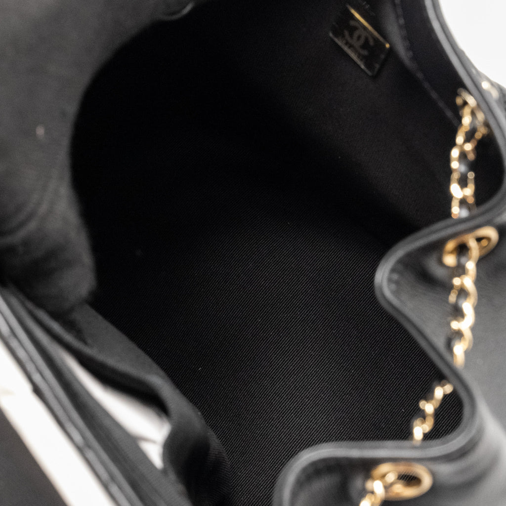 CHANEL 23C LARGE DUMA BACKPACK CALFSKIN BLACK LGHW (MICROCHIP)