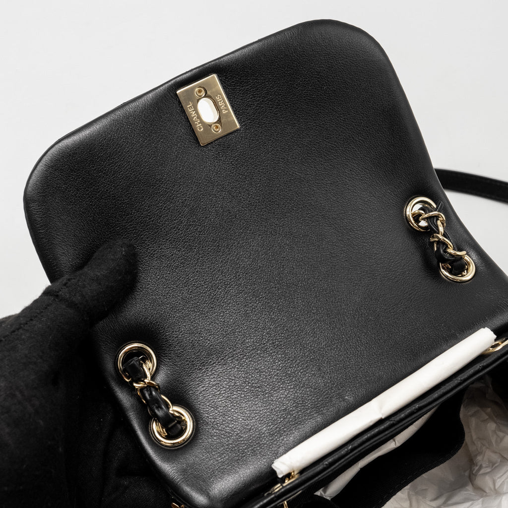 CHANEL 23C LARGE DUMA BACKPACK CALFSKIN BLACK LGHW (MICROCHIP)
