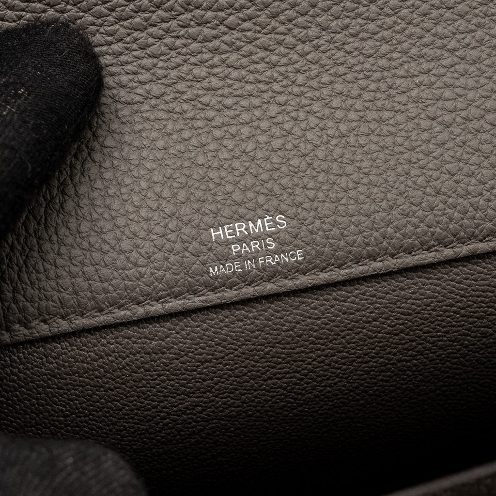HERMES POCHETTE KELLY DEPECHES 25 TOGO GRIS ETAIN SHW