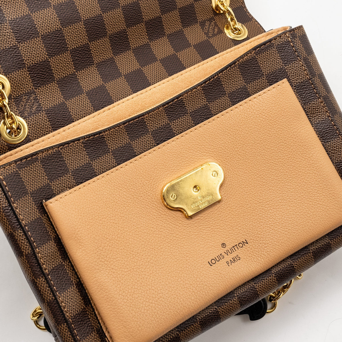 LOUIS VUITTON VAVIN PM DAMIER EBENE CANVAS BEIGE GHW