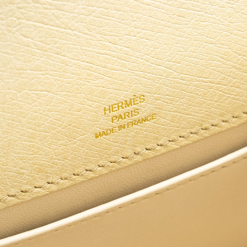 HERMES KELLY POCHETTE OSTRICH BETON GHW