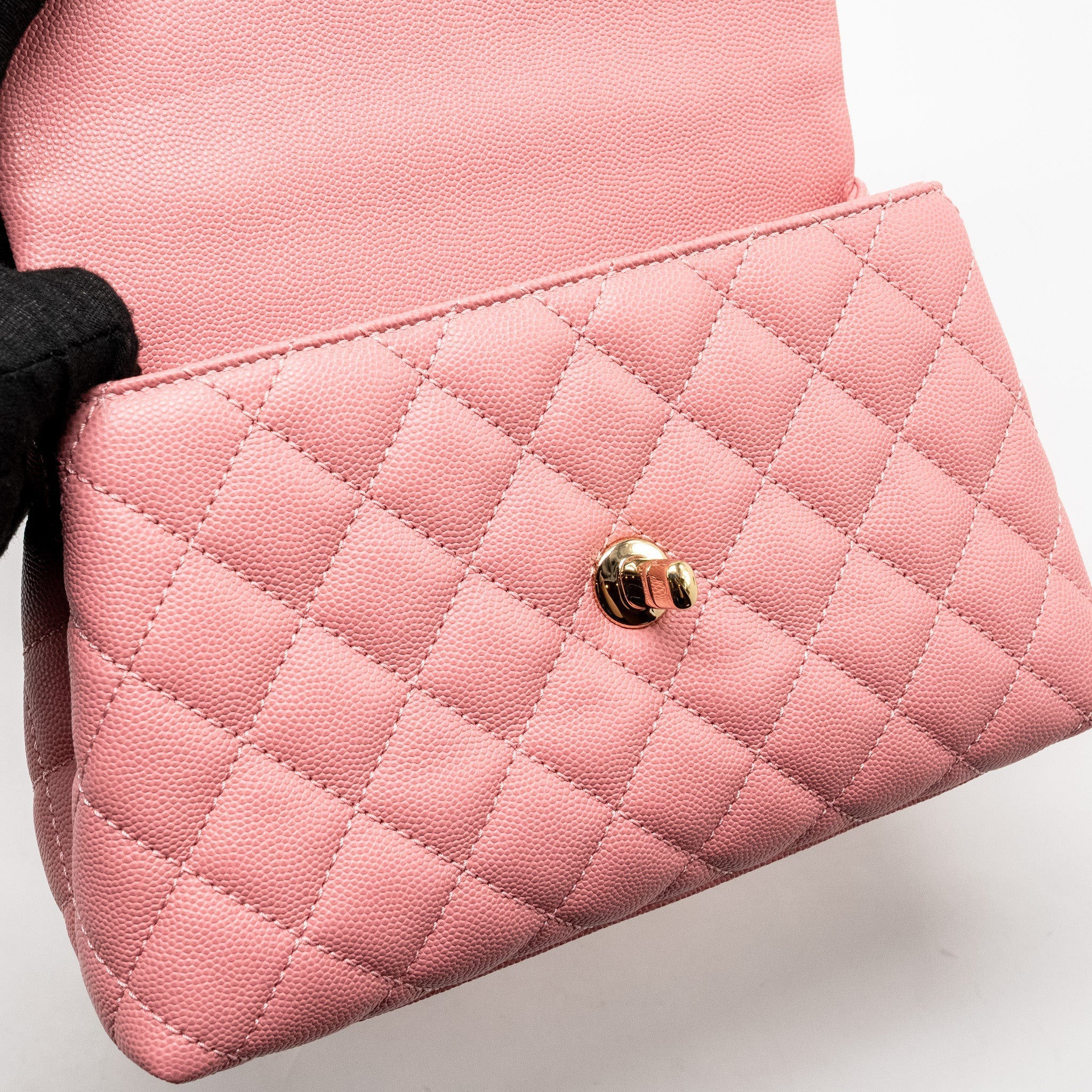 CHANEL SMALL COCO HANDLE CAVIAR PINK LGHW
