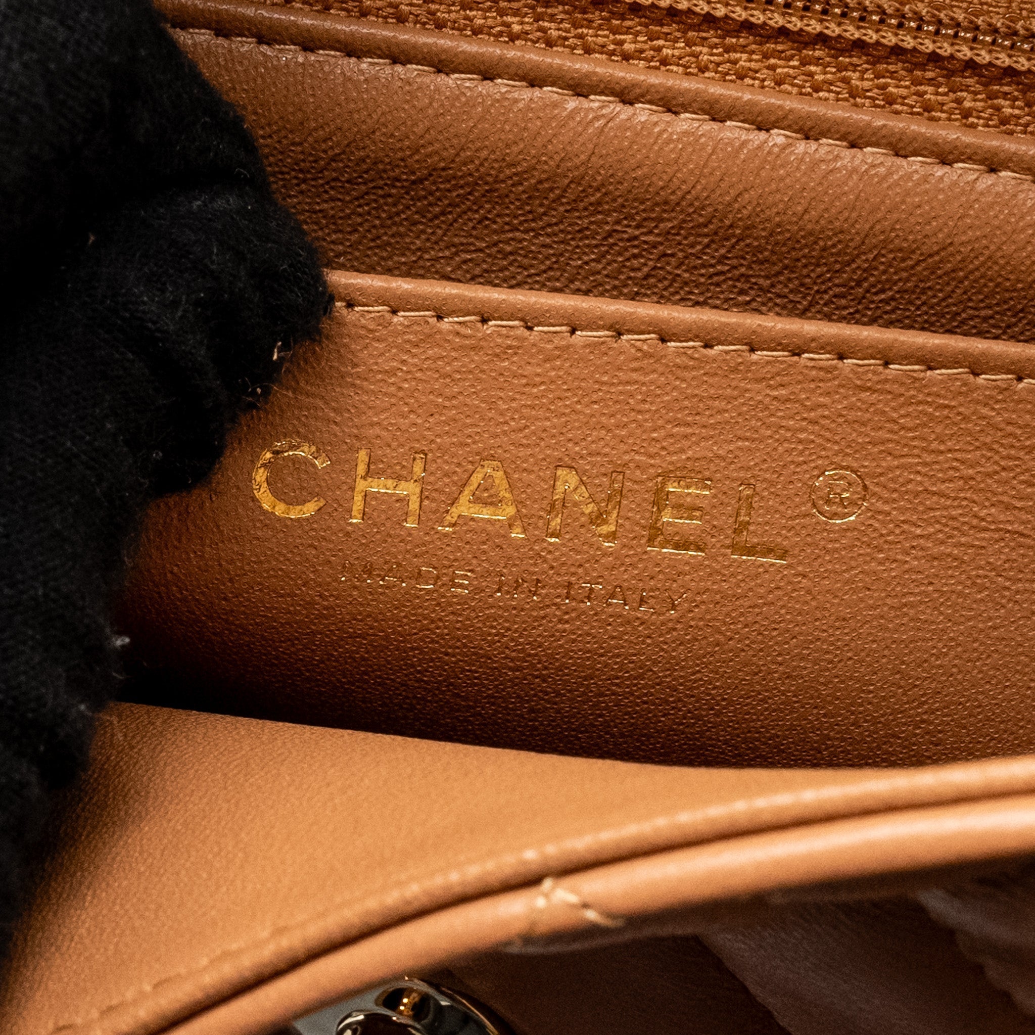 CHANEL MINI RECTANGULAR FLAP BAG LAMBSKIN DARK BEIGE LGHW