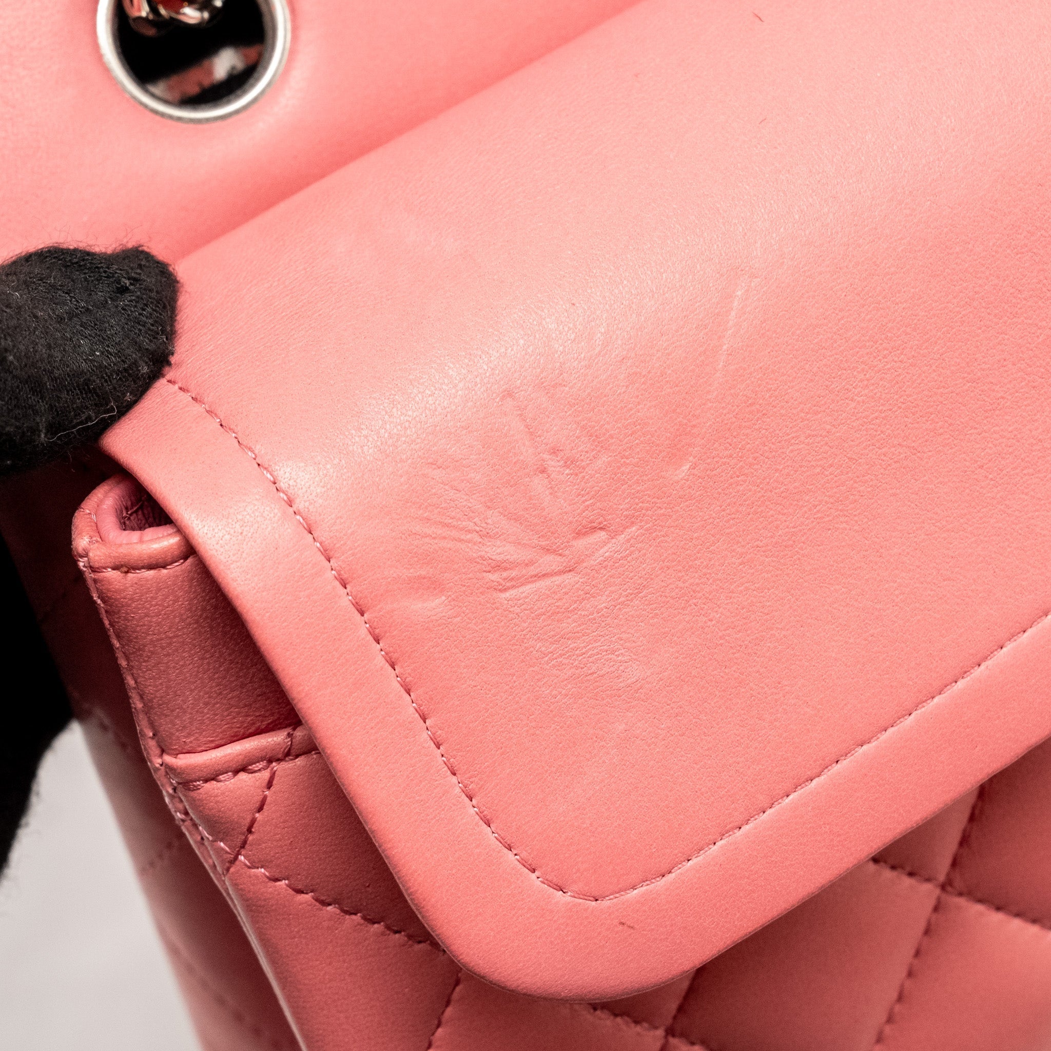 CHANEL MEDIUM CLASSIC DOUBLE FLAP BAG LAMBSKIN PINK SHW