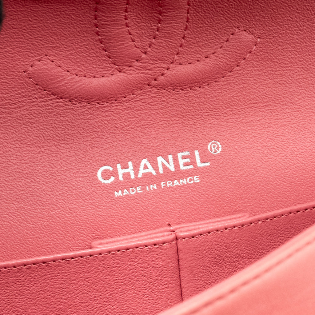 CHANEL MEDIUM CLASSIC DOUBLE FLAP BAG LAMBSKIN PINK SHW