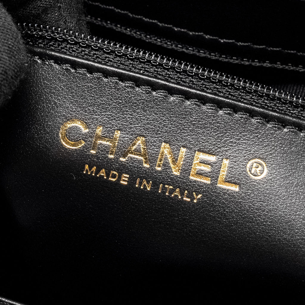 CHANEL MINI KELLY SHOPPING TOTE BAG CALFSKIN BLACK GHW (MICROCHIP)