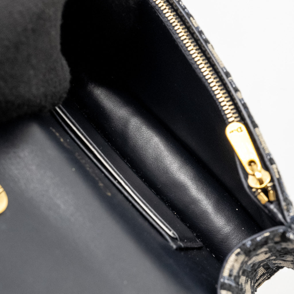 DIOR SADDLE BELT BAG/POUCH BLUE OBLIQUE JACQUARD CANVAS GHW