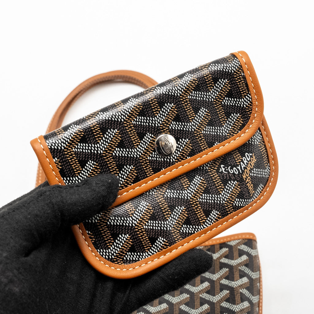 GOYARD MINI ANJOU TOTE BAG GOYARDINE CANVAS / CALFSKIN TAN SHW