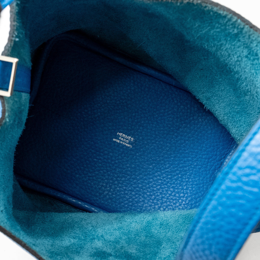 HERMES PICOTIN 18 LOCK BAG CLEMENCE B3 BLEU ZANZIBAR SHW