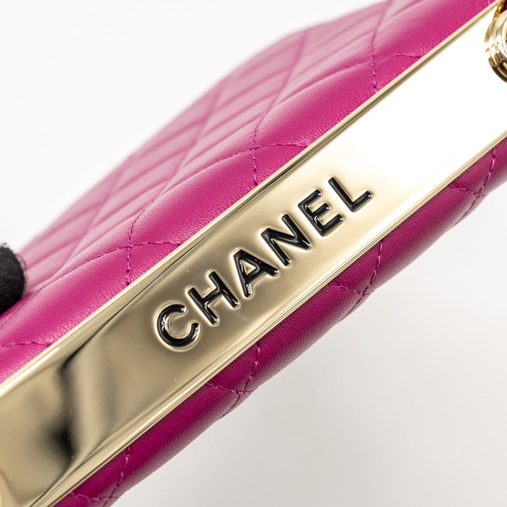 CHANEL TRENDY CC WALLET ON CHAIN LAMBSKIN FUCHSIA GHW