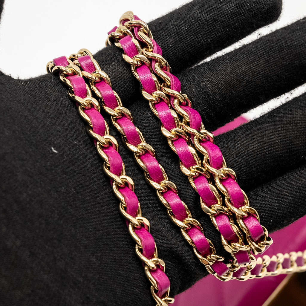 CHANEL TRENDY CC WALLET ON CHAIN LAMBSKIN FUCHSIA GHW