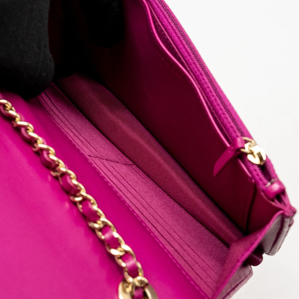 CHANEL TRENDY CC WALLET ON CHAIN LAMBSKIN FUCHSIA GHW