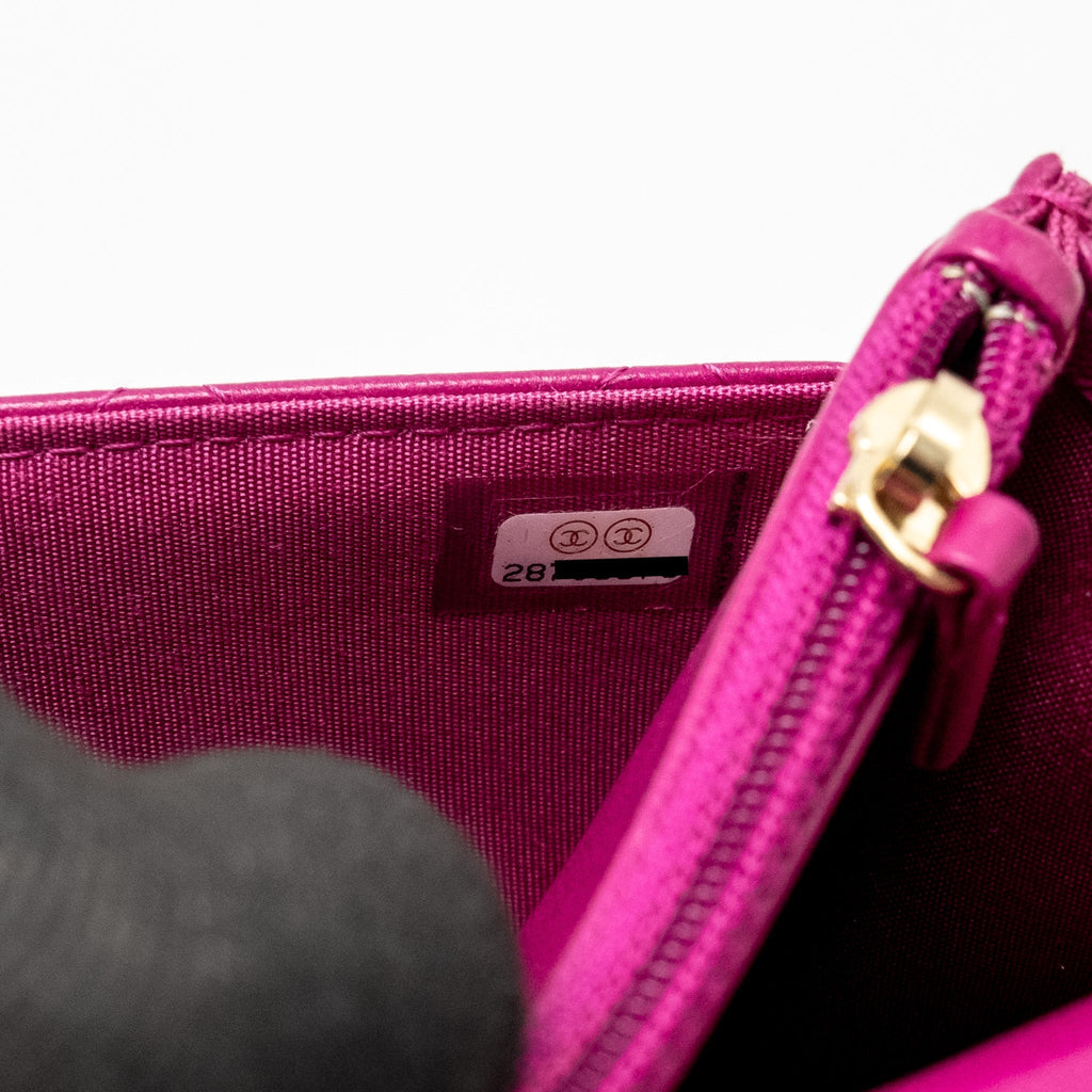 CHANEL TRENDY CC WALLET ON CHAIN LAMBSKIN FUCHSIA GHW