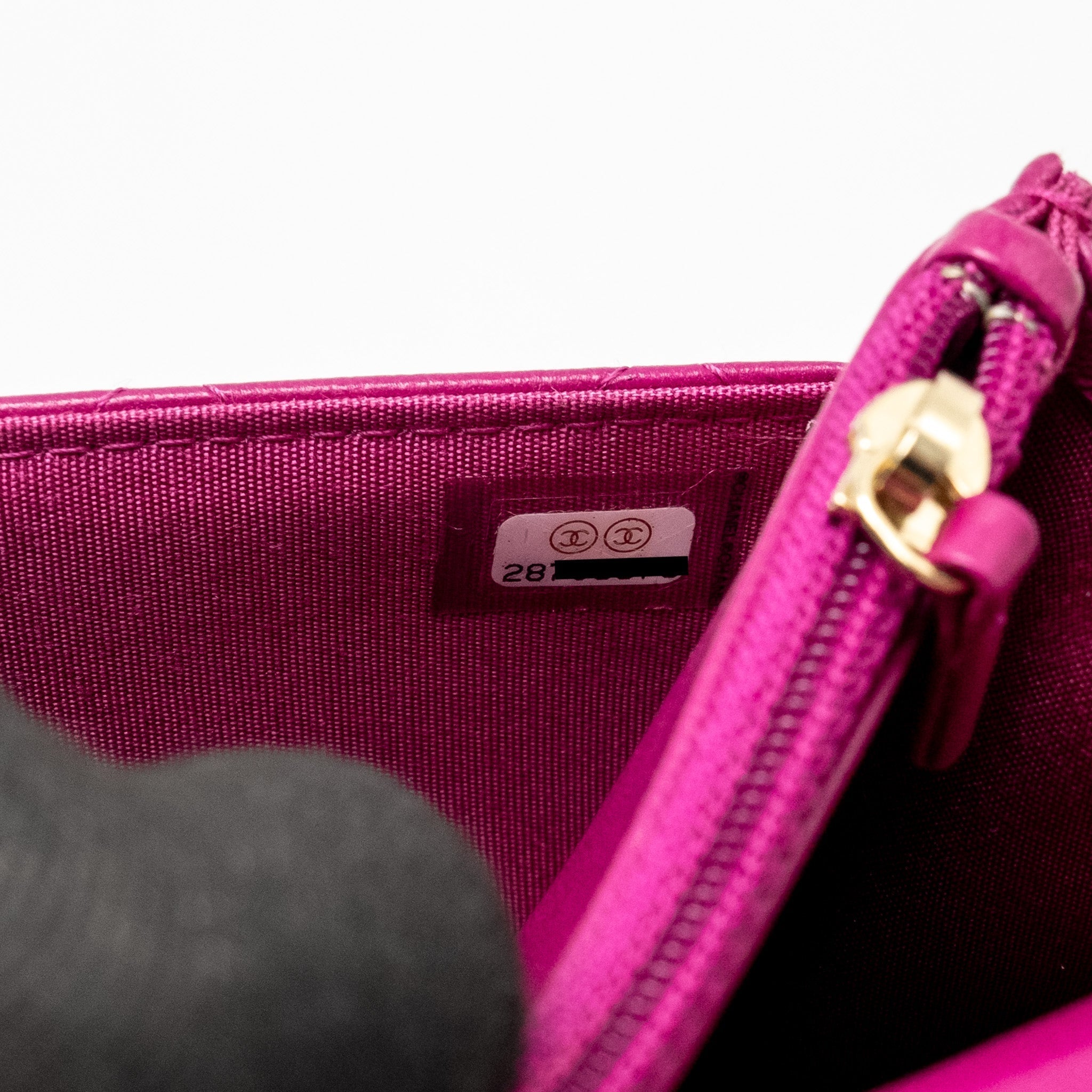 CHANEL TRENDY CC WALLET ON CHAIN LAMBSKIN FUCHSIA GHW