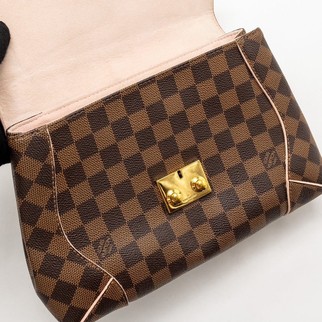 LOUIS VUITTON POCHETTE CAISSA DAMIER EBENE/PINK CANVAS GHW