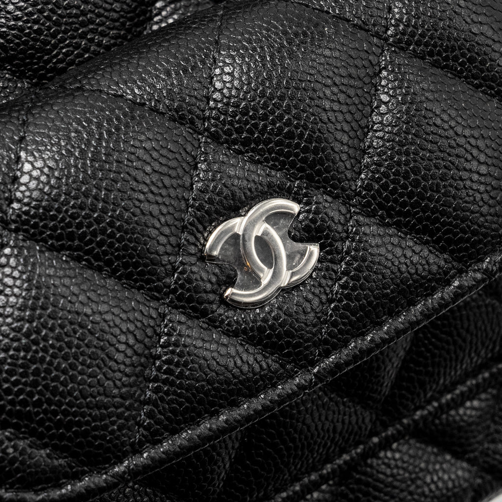 CHANEL 24P MINI BACKPACK/CROSSBODY BAG CAVIAR BLACK SHW (MICROCHIP)
