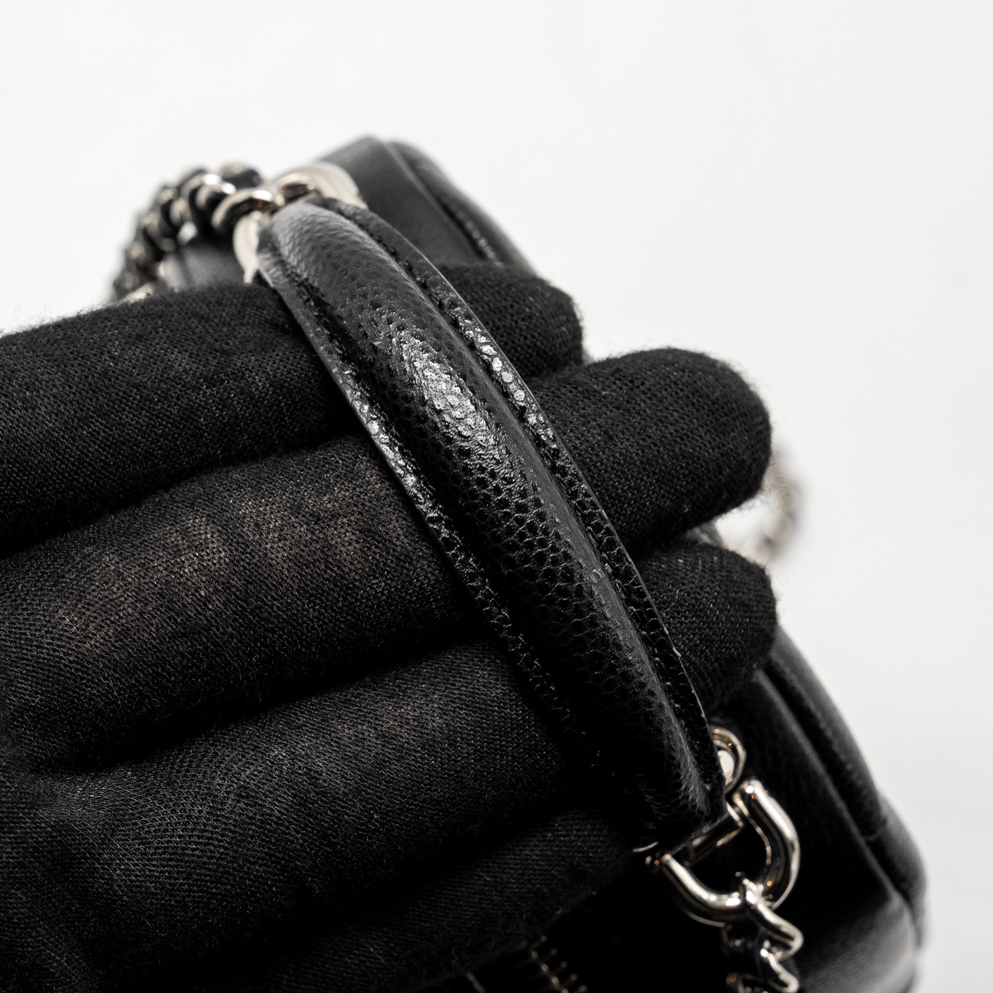 CHANEL 24P MINI BACKPACK/CROSSBODY BAG CAVIAR BLACK SHW (MICROCHIP)