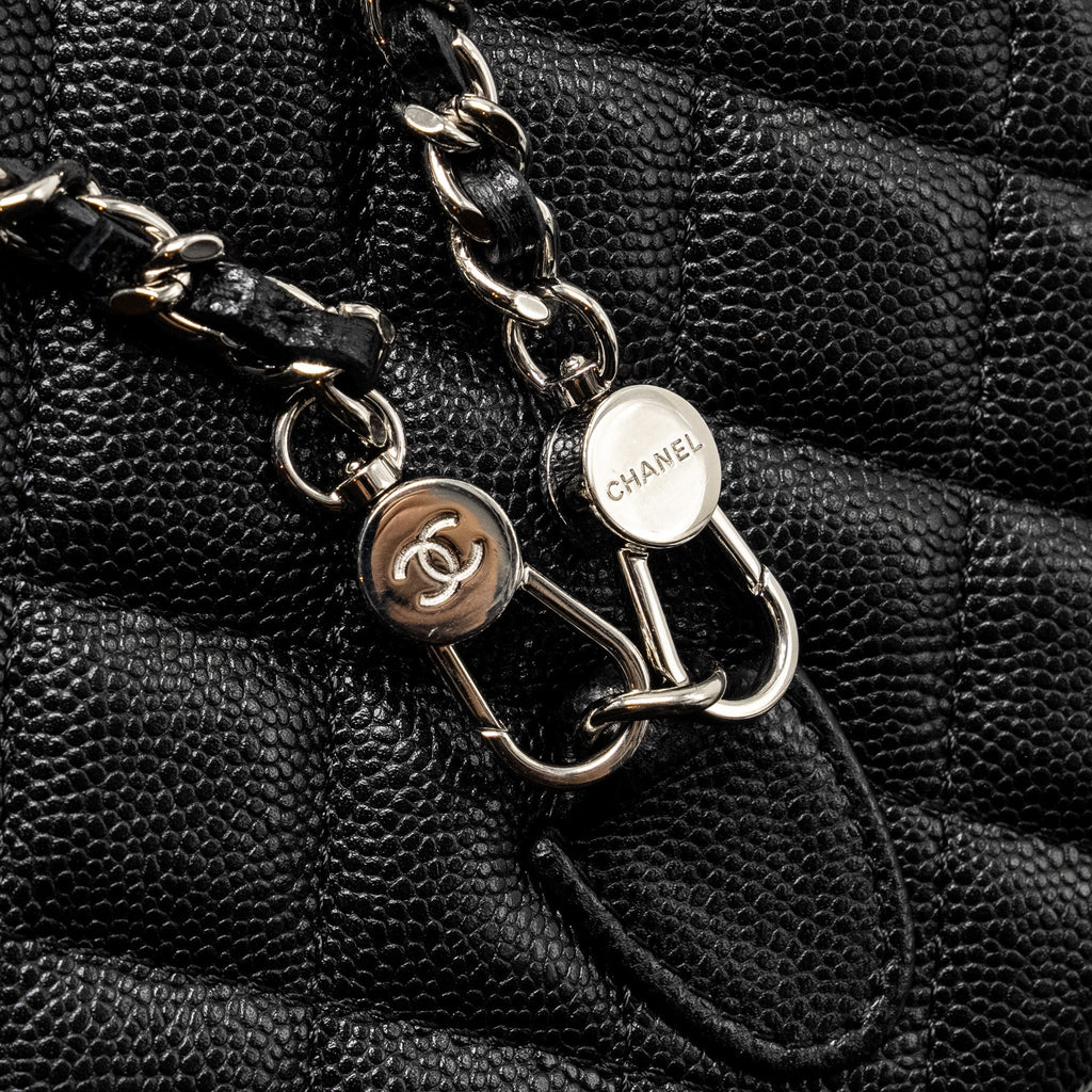 CHANEL 24P MINI BACKPACK/CROSSBODY BAG CAVIAR BLACK SHW (MICROCHIP)