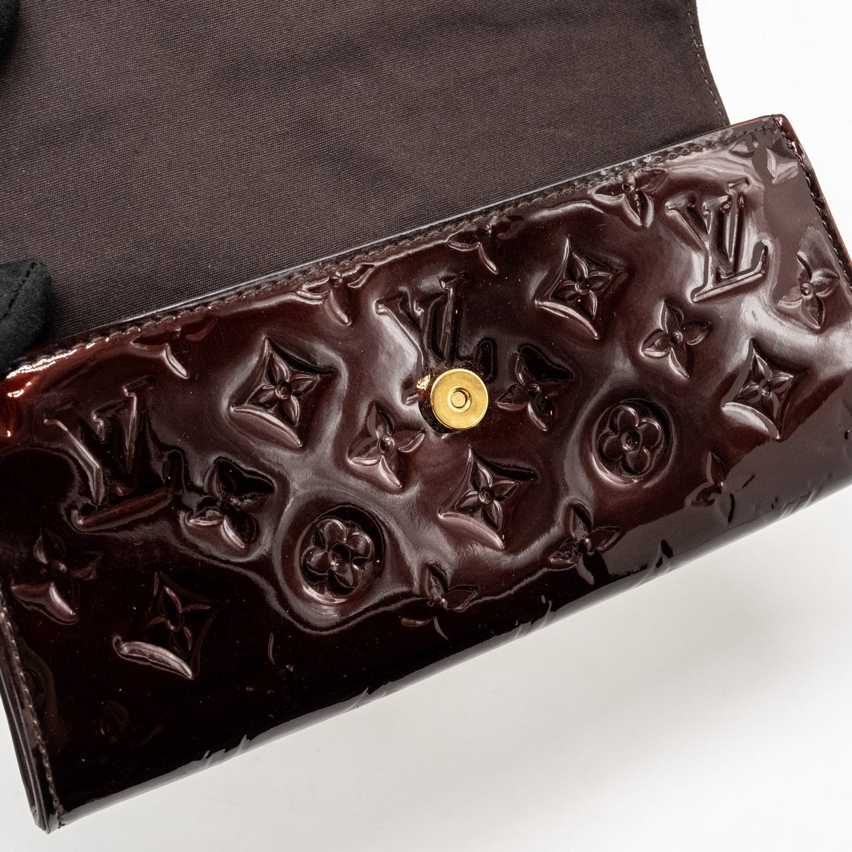 LOUIS VUITTON SUNSET BOULEVARD CLUTCH MONOGRAM VERNIS AMARANTE GHW