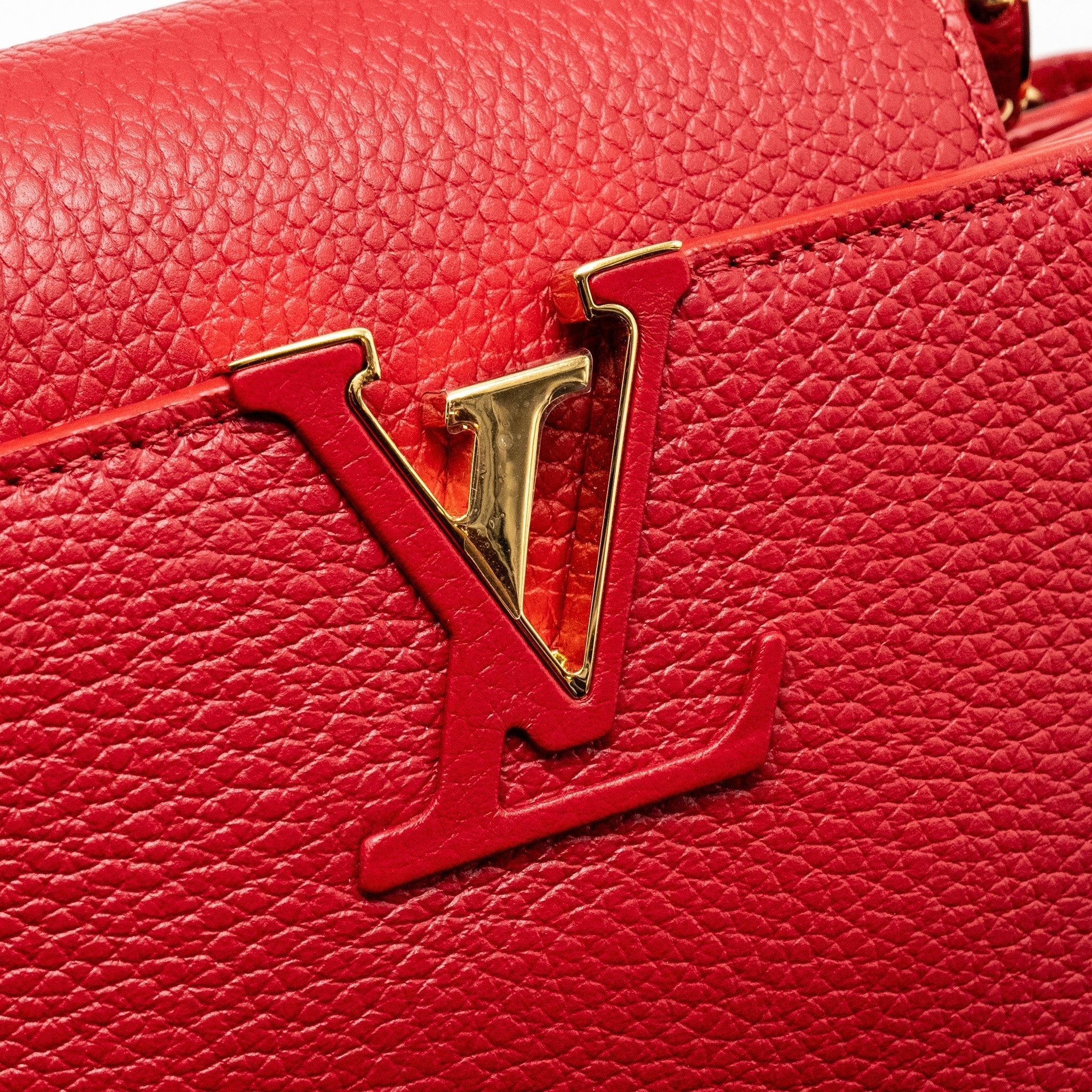 LOUIS VUITTON CAPUCINE BB WITH PYTHON HANDLE TAURILLON RED GHW