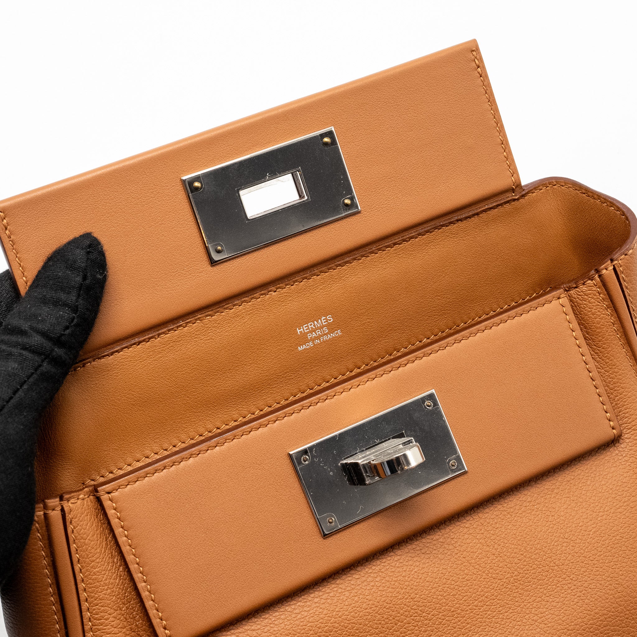 HERMES MINI 24/24 2424-21 BAG EVERCOLOR/SWIFT GOLD SHW