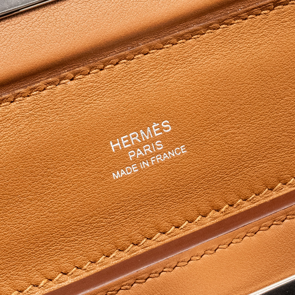 HERMES MINI 24/24 2424-21 BAG EVERCOLOR/SWIFT GOLD SHW