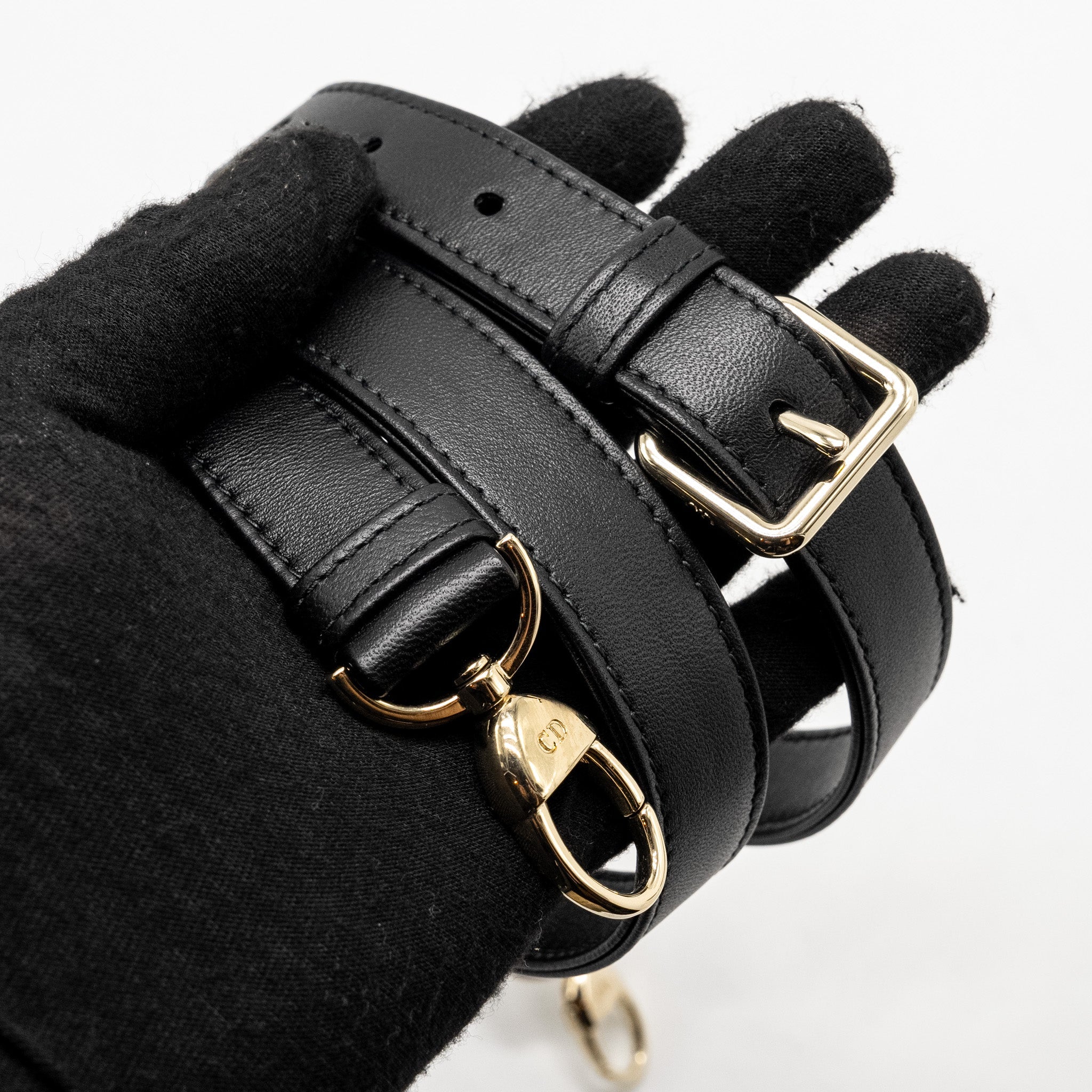DIOR MEDIUM LADY DIOR LAMBSKIN BLACK LGHW