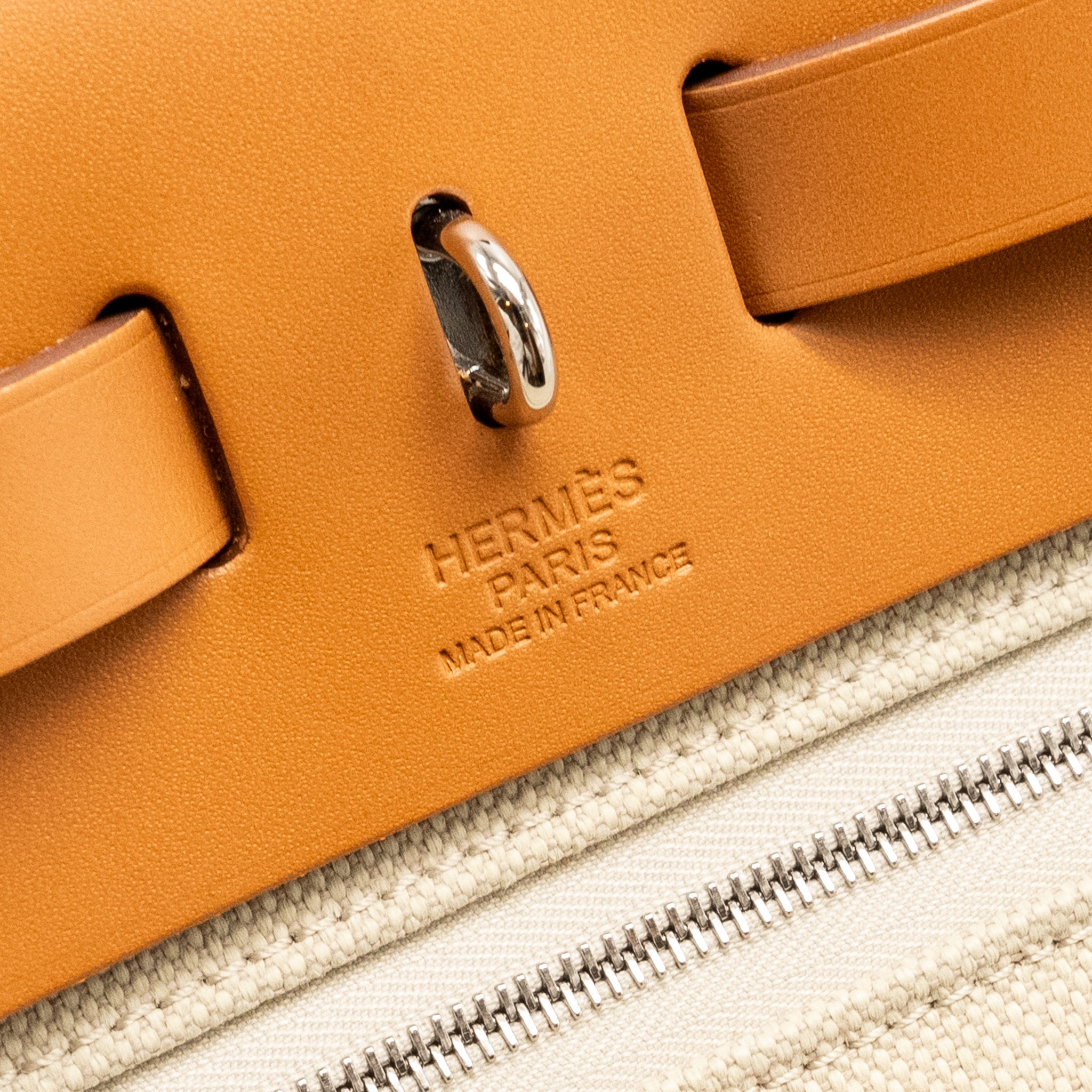 HERMES HERBAG 31 ZIP BAG TOILE MILITAIRE / VACHE HUNTER BETON/ NATURE SHW
