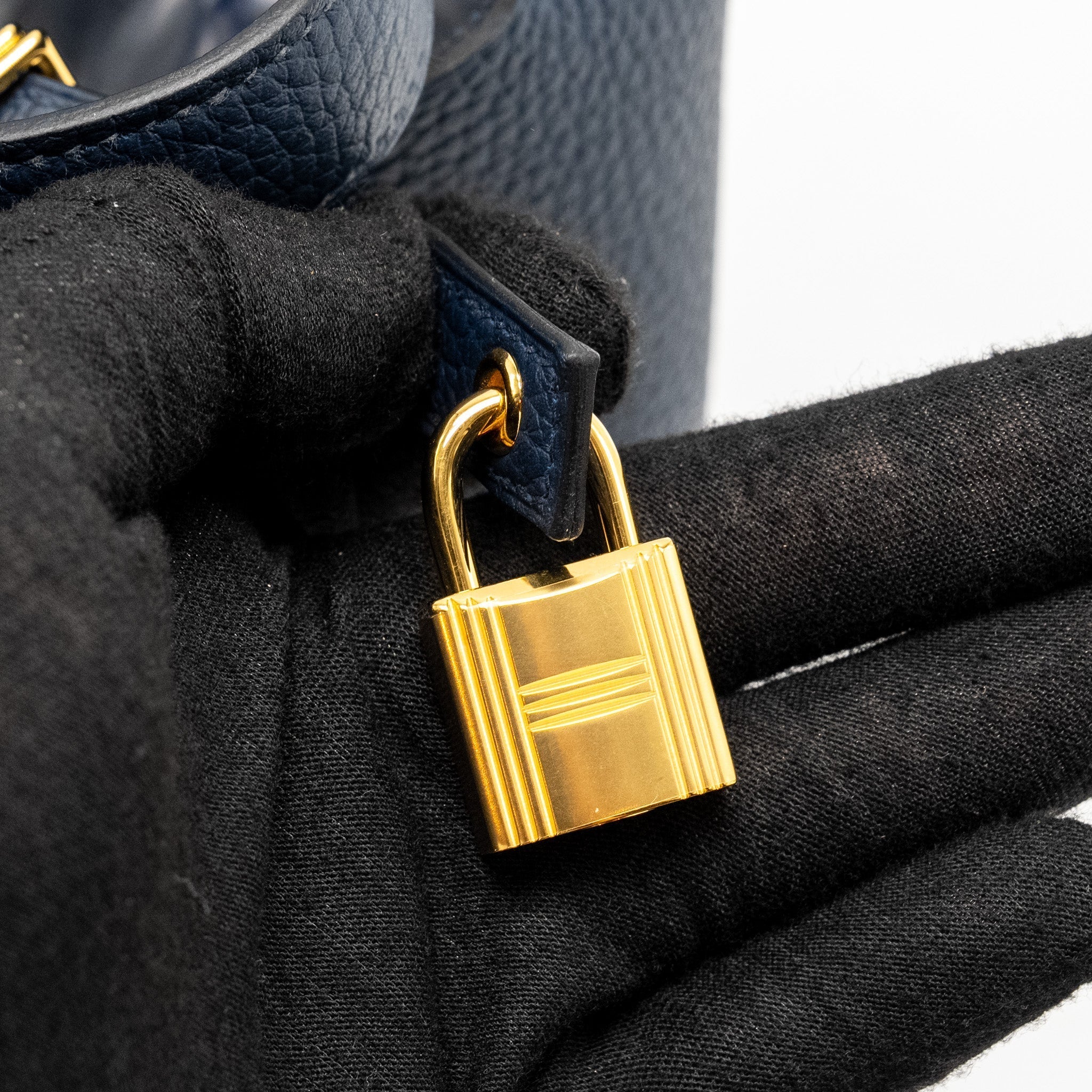 HERMES PICOTIN 18 LOCK BAG CLEMENCE BLEU DE PRUSSE GHW