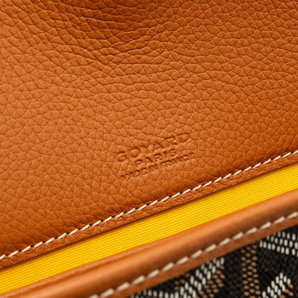 GOYARD BELVEDERE PM MESSENGER  BAG GOYARDLINE CANVAS/CALFSKIN BLACK/TAN SHW