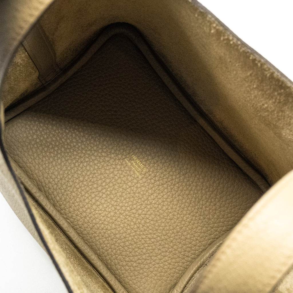 HERMES PICOTIN 18 LOCK BAG CLEMENCE BEIGE MARFA GHW