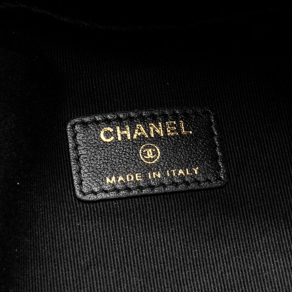 CHANEL 22P TRAVEL POUCH WITH SLEEP MASK NYLON BLACK GHW