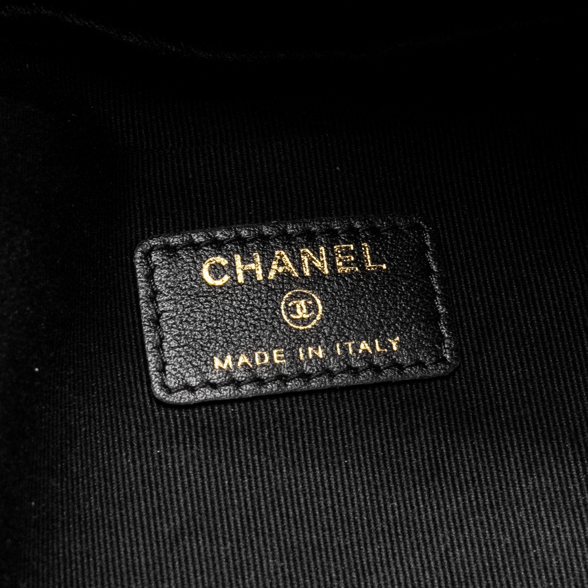 CHANEL 22P TRAVEL POUCH WITH SLEEP MASK NYLON BLACK GHW