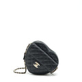 CHANEL 22S HEART BAG LAMBSKIN BLACK LGHW (MICROCHIP)