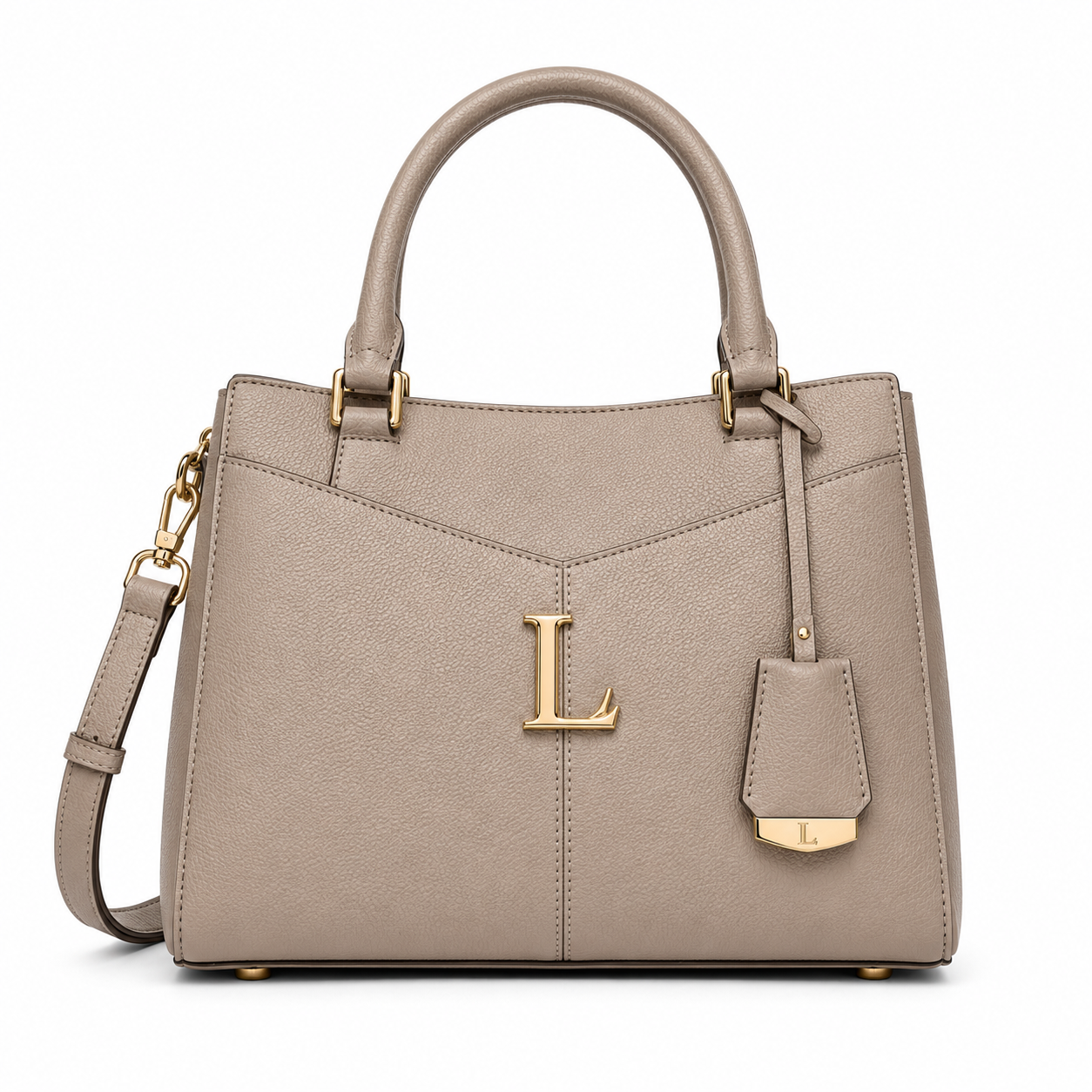 Lorenzia Louvre Tote — Taupe