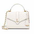 Lorenzia Aventine Chevron Flap — Ivory