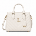 Lorenzia Verona Chevron Tote — Ivory